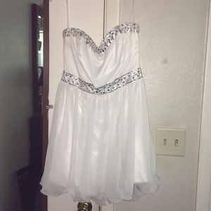 White homecoming/ quince court dress